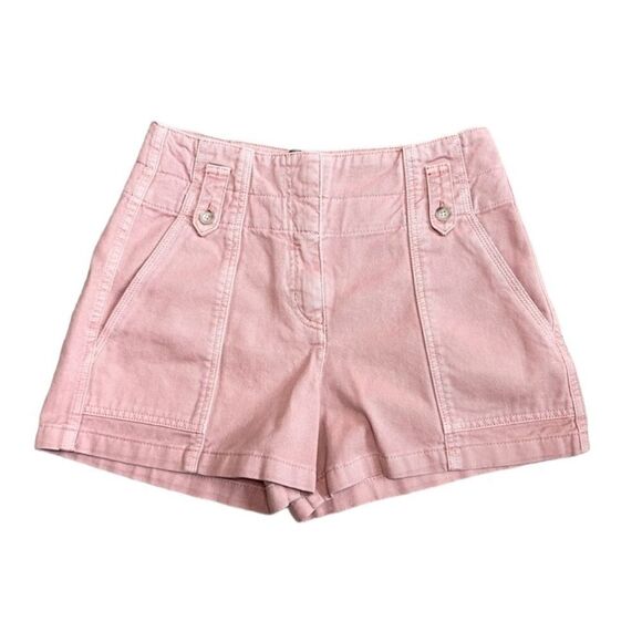 NEW Reiss pink washed mid rise denim shorts size 10 - Picture 2 of 9